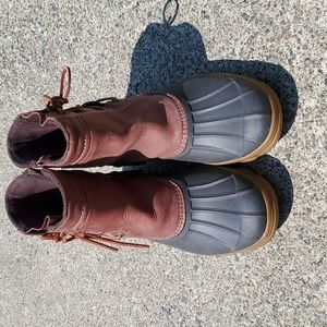 Sperry duck boots navy/burgundy